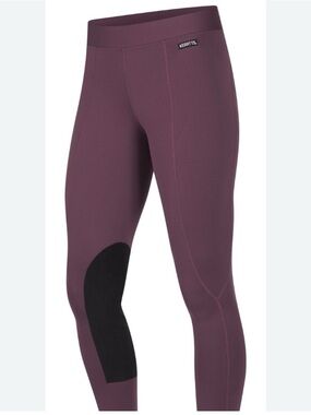 Kerrits Flow Rise Knee Patch Performance Leggings Burgundy Mahogany Size M